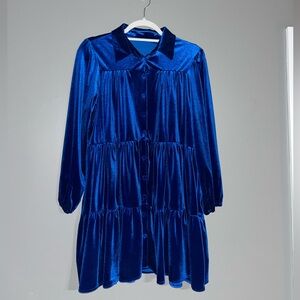 SHEIN Royal Blue Long Sleeve Dress